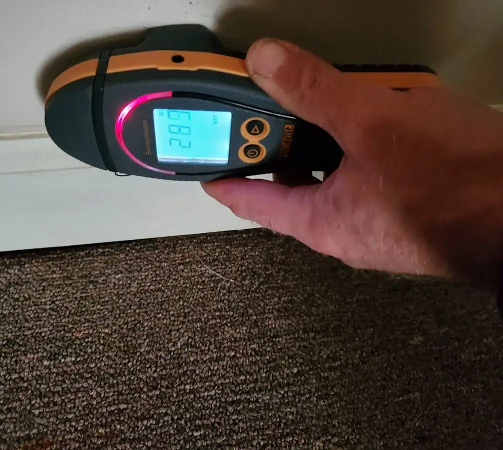 Moisture detection at baseboard during Mold Inspection & Testing in Covington